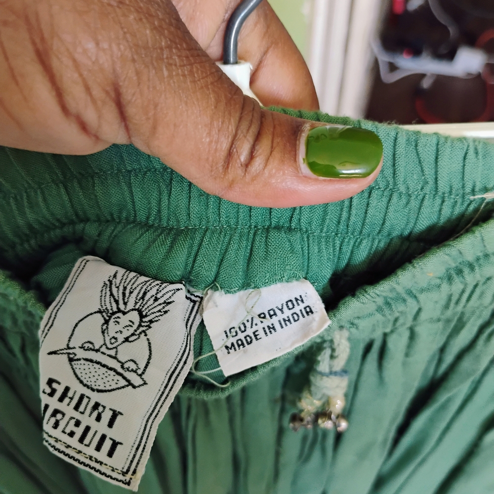 Green Smocked Maxi Skirt for Casual Resort Wear